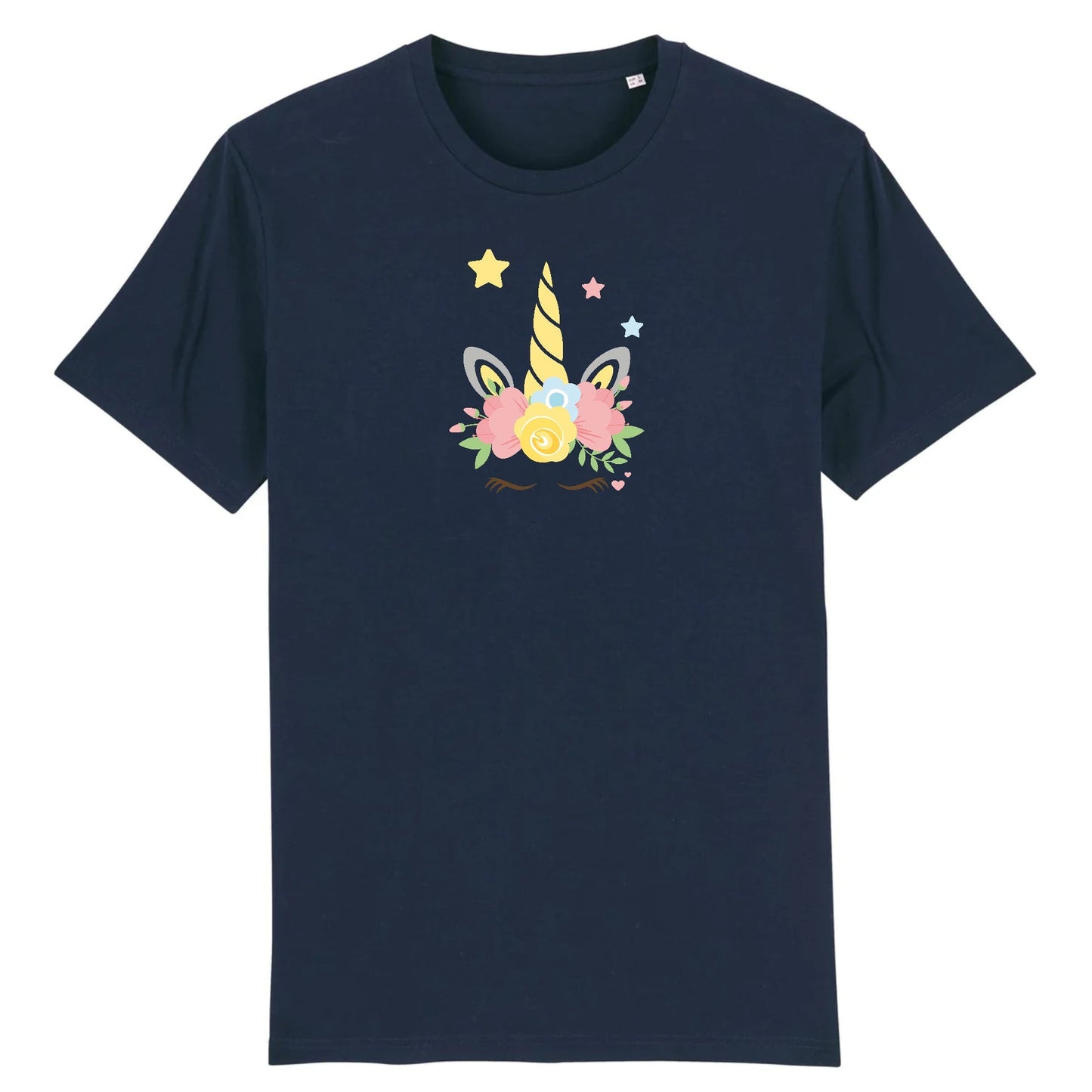 T shirt Licorne couronne fleurs