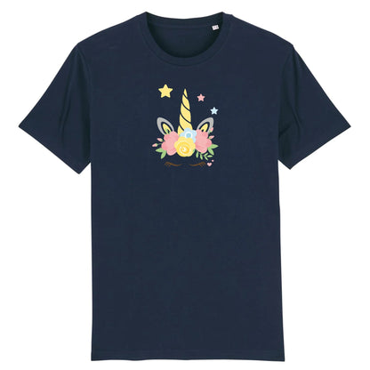 T shirt Licorne couronne fleurs