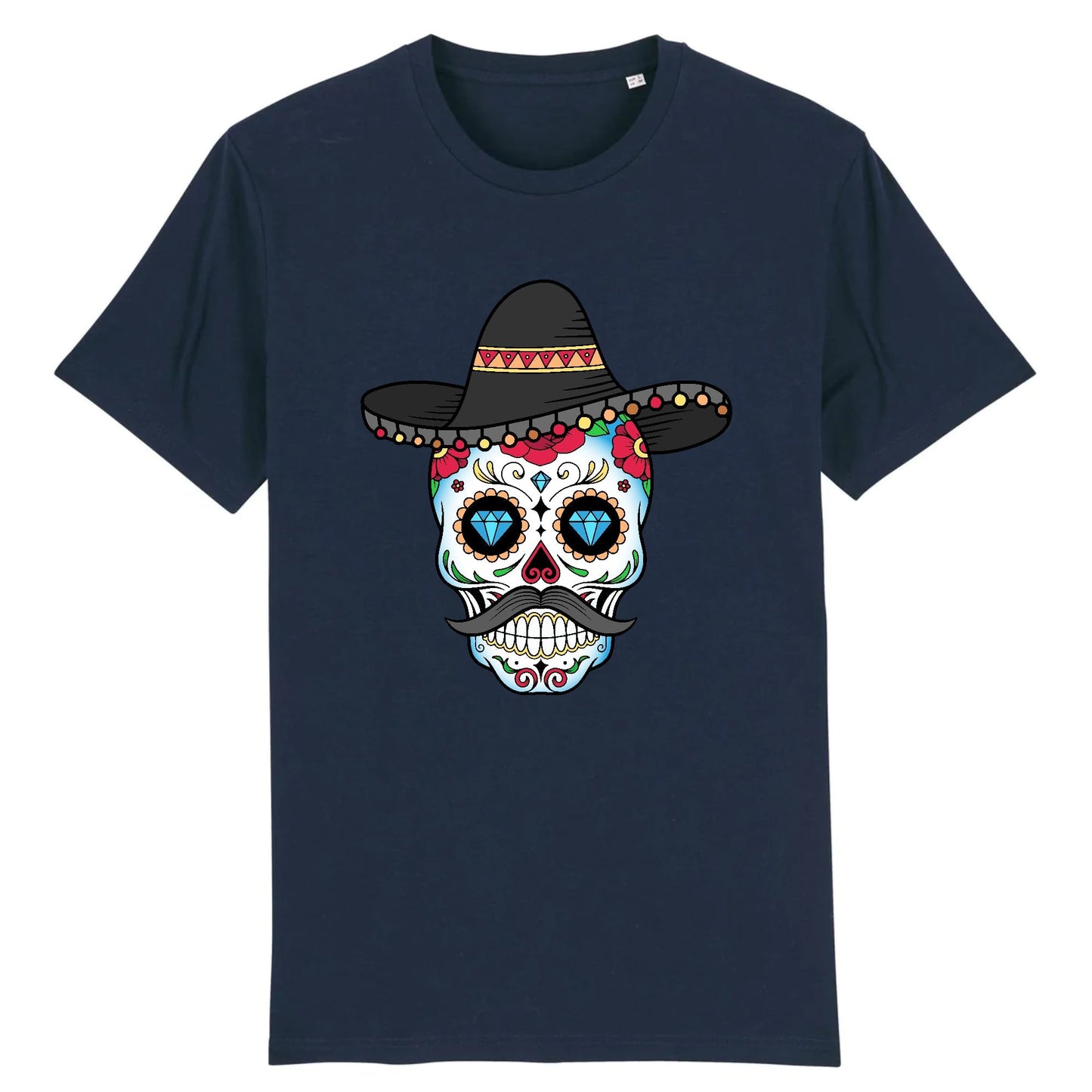T shirt tete de mort mexicaine cow-boy