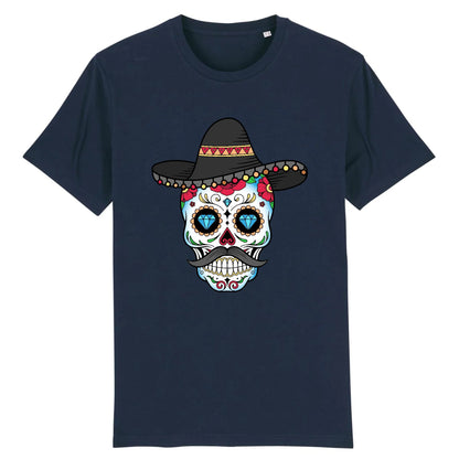 T shirt tete de mort mexicaine cow-boy