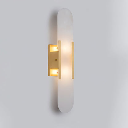 Applique Murale Melange Elongée en Albâtre - Design Élégant avec Détails en Laiton