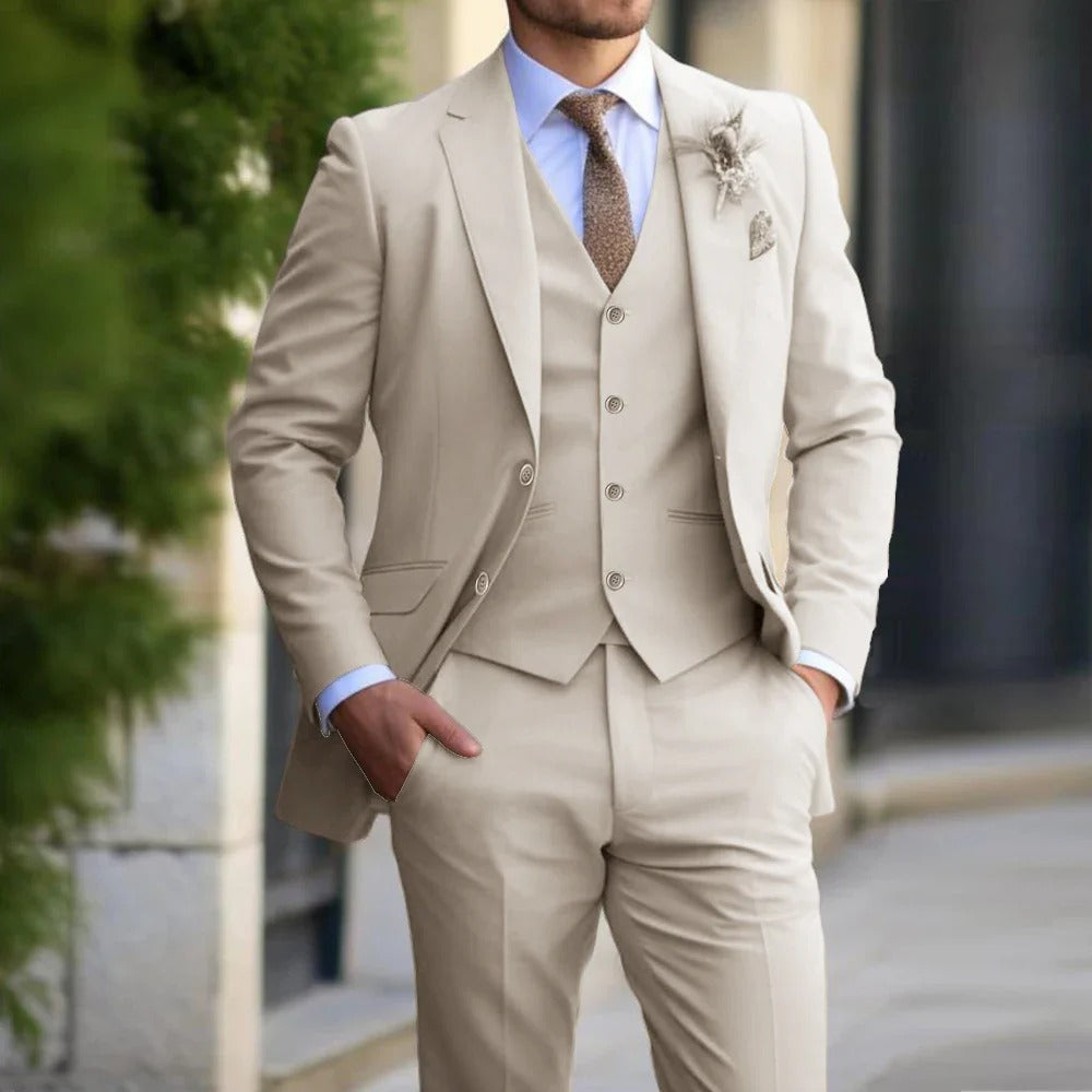 Costume 3 Pièces Homme Weston Élégance – Slim Fit, Confort Haut de Gamme, Polyvalent pour Travail et Cérémonies