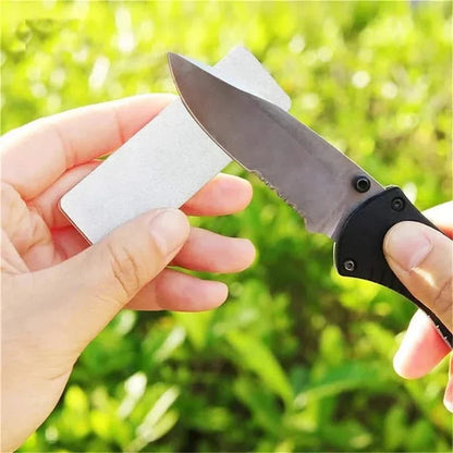 Mini pierre à aiguiser double face – Aiguiseur de couteaux en diamant et céramique pour extérieur