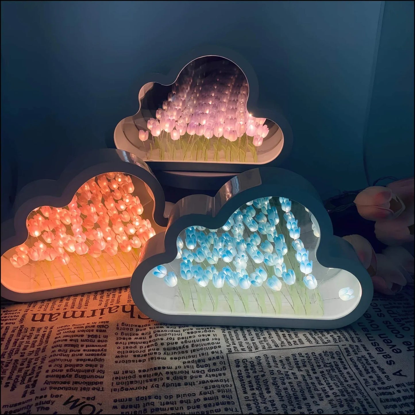 Miroir LED Tulipe avec Effet d'Infini - Élégance et Originalité
