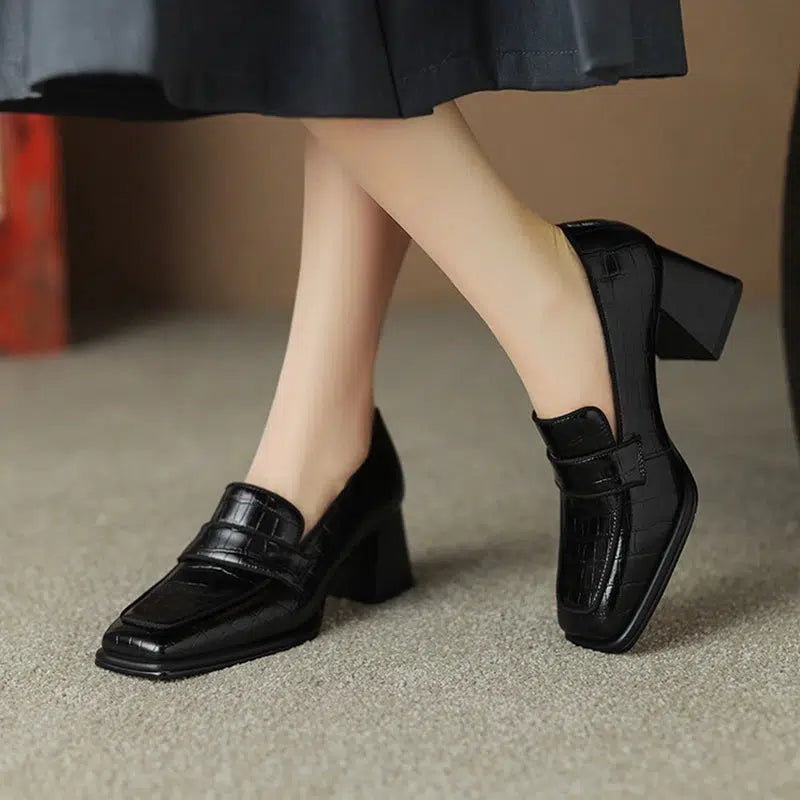 Mocassin noir talon