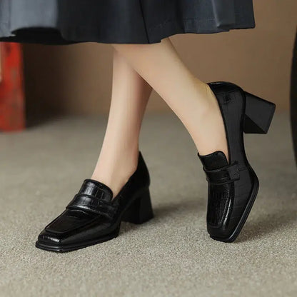 Mocassin noir talon