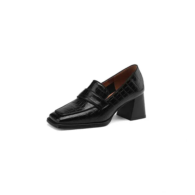 Mocassin noir talon-Old Money