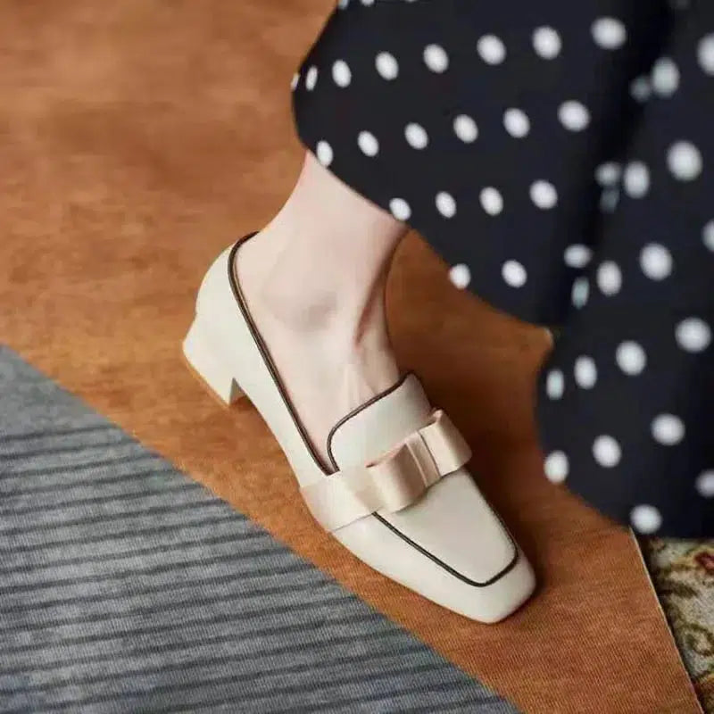 Mocassin talon carré