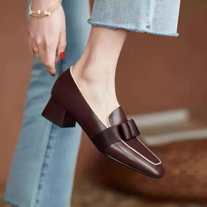 Mocassin talon carré