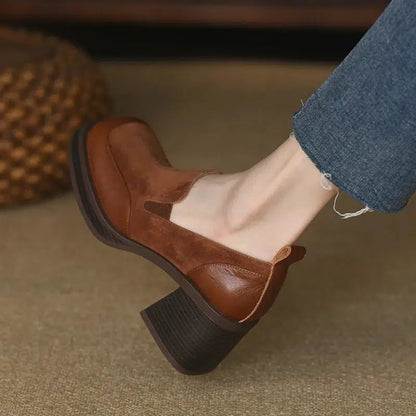 Mocassin talon carré vintage