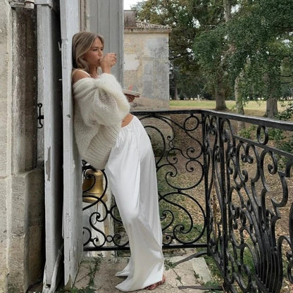 Mohair white cardigan