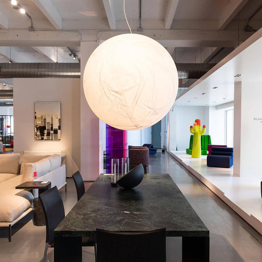 Suspension Mondseide en Soie Naturelle et Métal - Éclairage LED Élégant pour Salon et Chambre