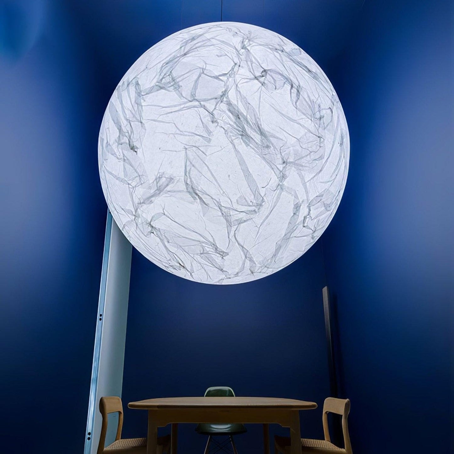 Suspension Mondseide en Soie Naturelle et Métal - Éclairage LED Élégant pour Salon et Chambre