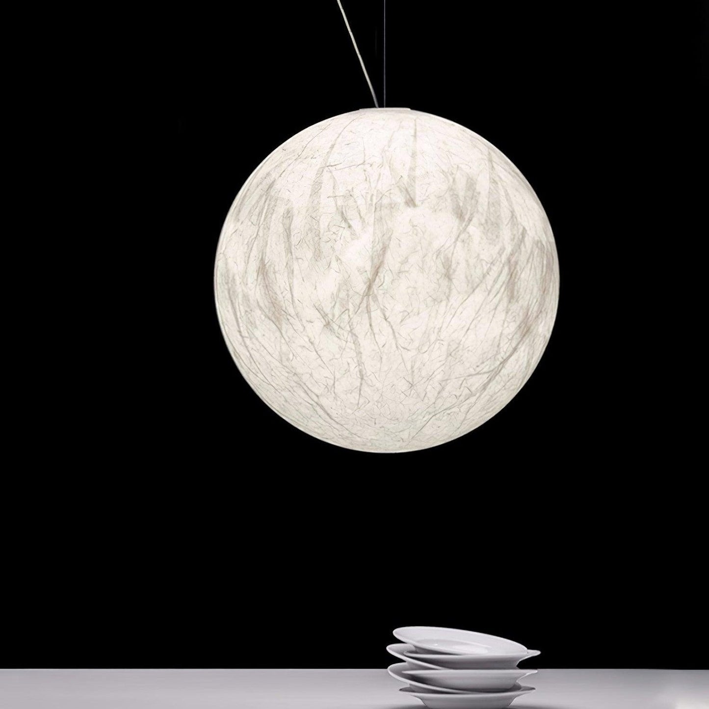 Suspension Mondseide en Soie Naturelle et Métal - Éclairage LED Élégant pour Salon et Chambre