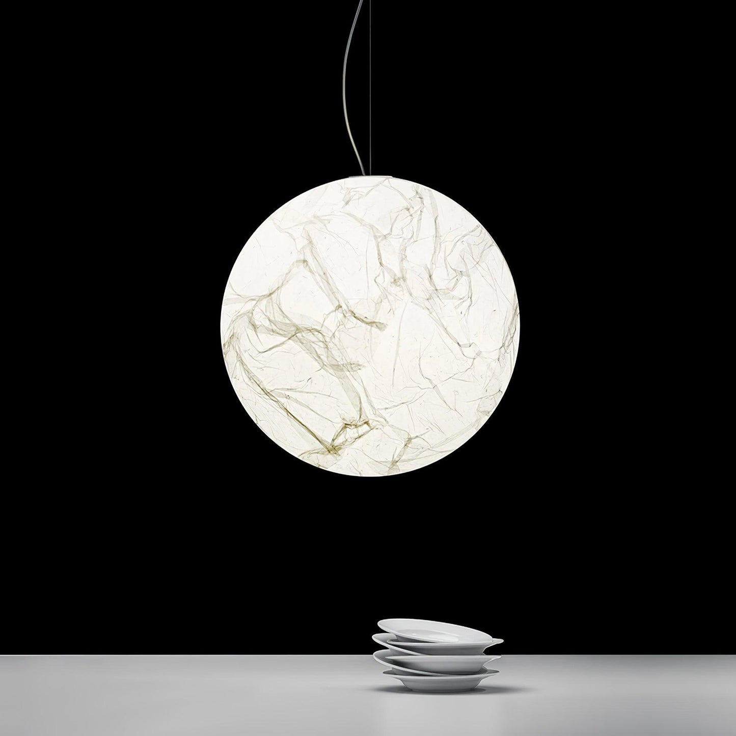 Suspension Mondseide en Soie Naturelle et Métal - Éclairage LED Élégant pour Salon et Chambre