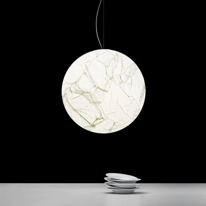 Suspension Mondseide en Soie Naturelle et Métal - Éclairage LED Élégant pour Salon et Chambre