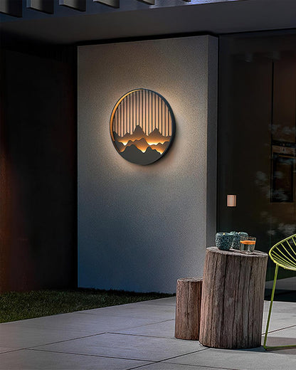 Lampe Murale Extérieure Mountain - Lampe LED en Acier Inoxydable avec Motif Montagne et Eau