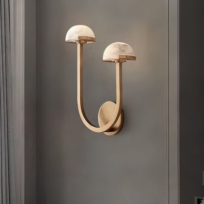 Applique Pilz Alabaster – Lampe Murale Organique en Alabastre et Laiton