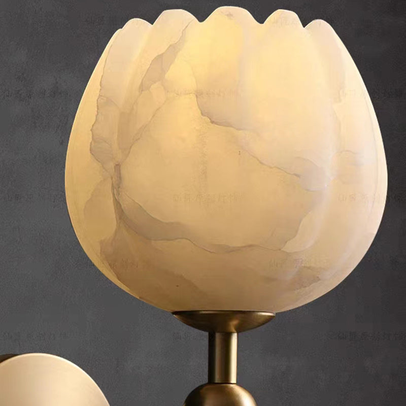 Applique Murale Marble Rose - Design Élégant en Marbre et Cuivre avec LED