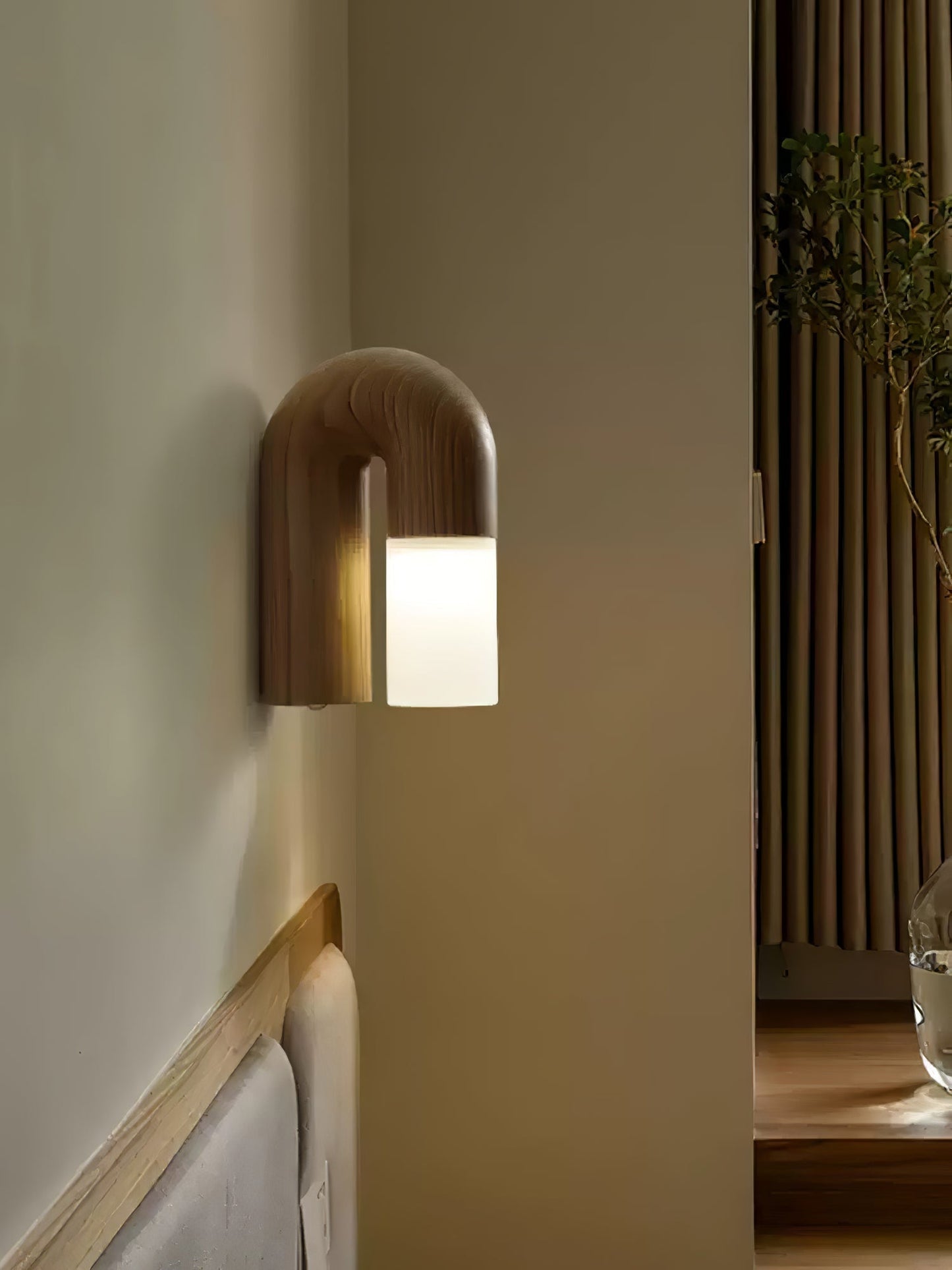 Applique Murale Arcus Wood - Lampe Moderne en Bois et Métal avec Lumière LED Intégrée