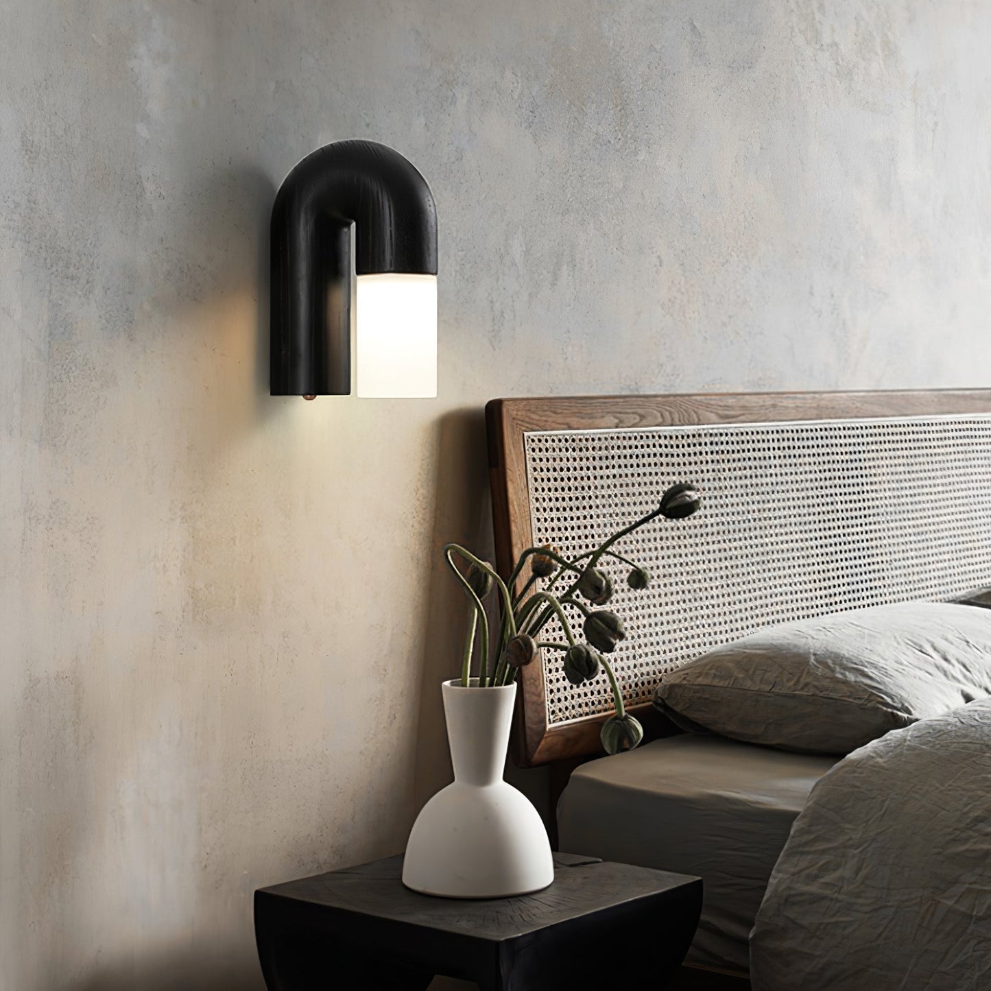 Applique Murale Arcus Wood - Lampe Moderne en Bois et Métal avec Lumière LED Intégrée