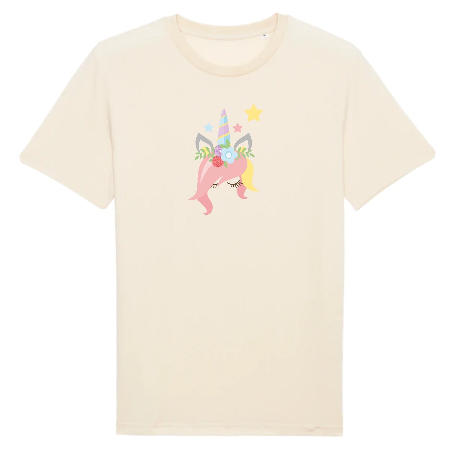 T shirt Unisex Licorne avec des fleurs sur la tête