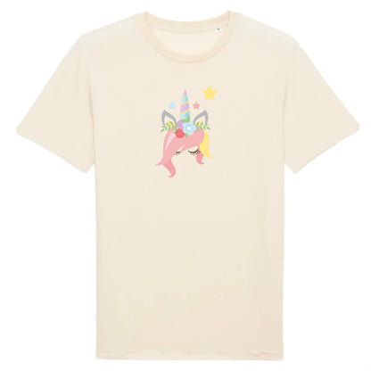 T shirt Unisex Licorne avec des fleurs sur la tête