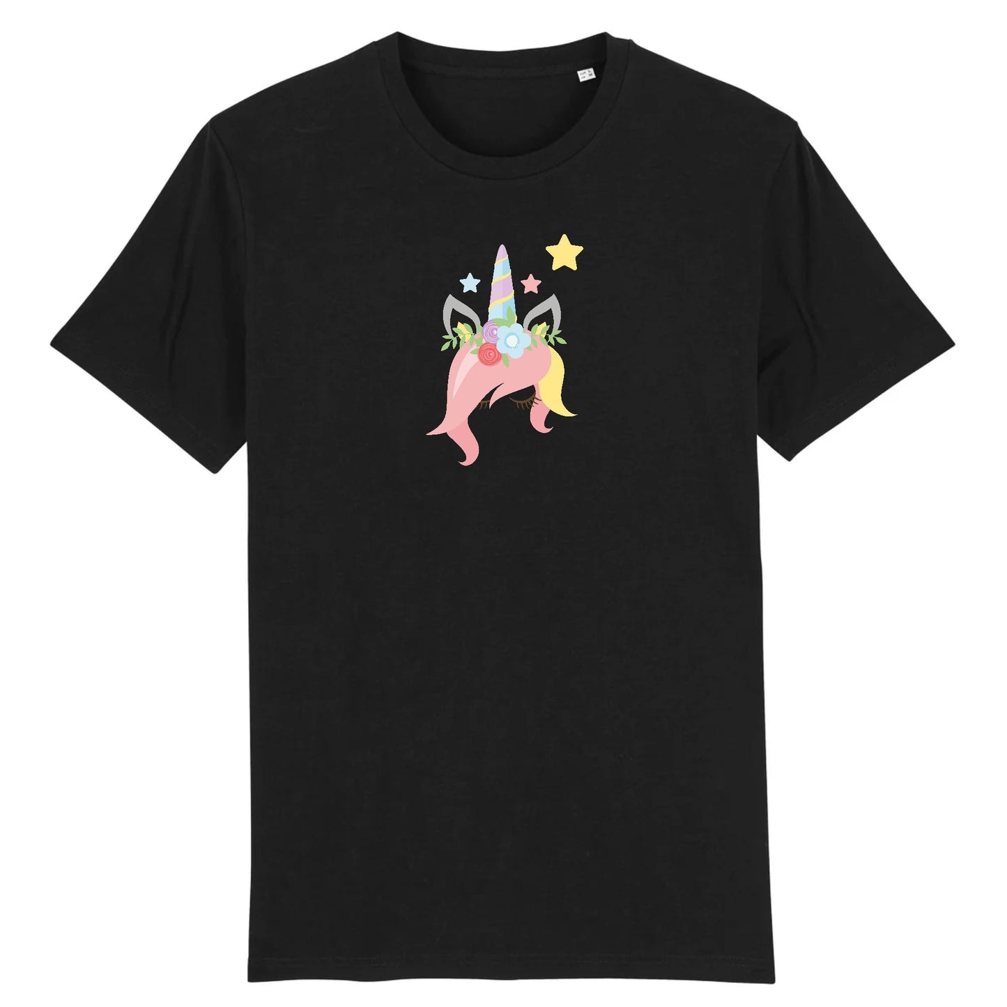 T shirt Licorne avec des fleurs sur la tête