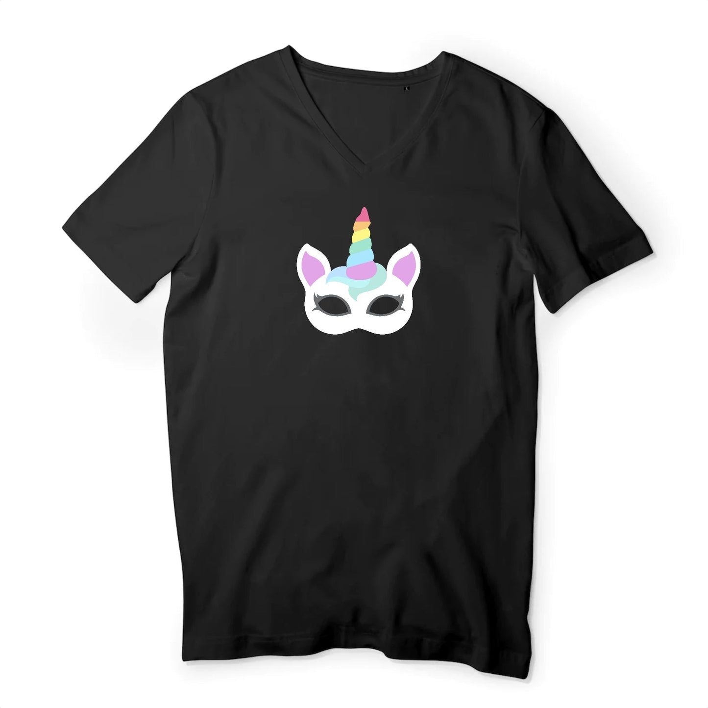 T shirt homme col V Licorne masque
