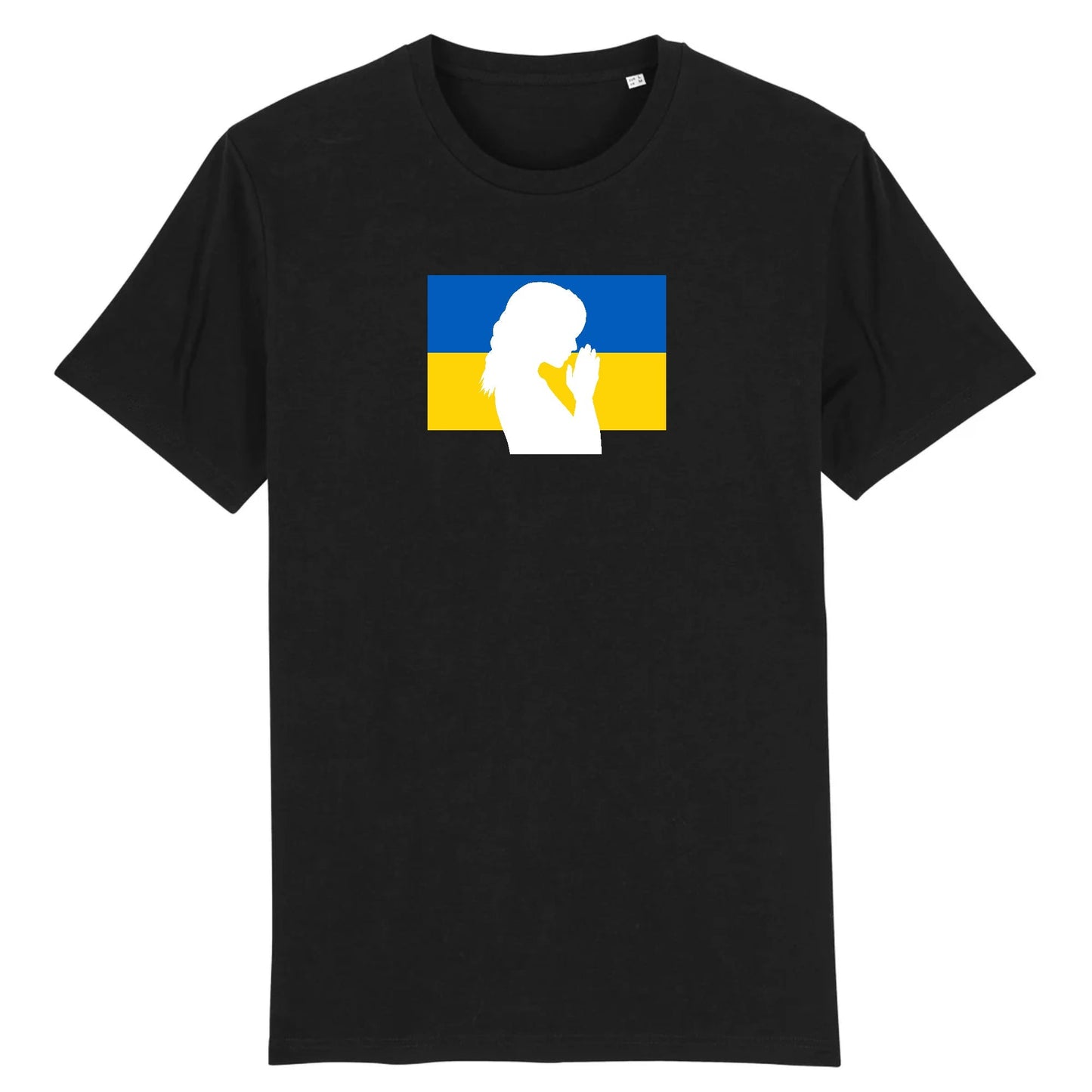 T shirt Unisex Ukraine Silhouette de Femme en Prière