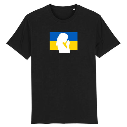 T shirt Unisex Ukraine Silhouette de Femme en Prière