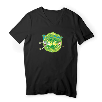 T shirt homme col V Rick et Marty lave