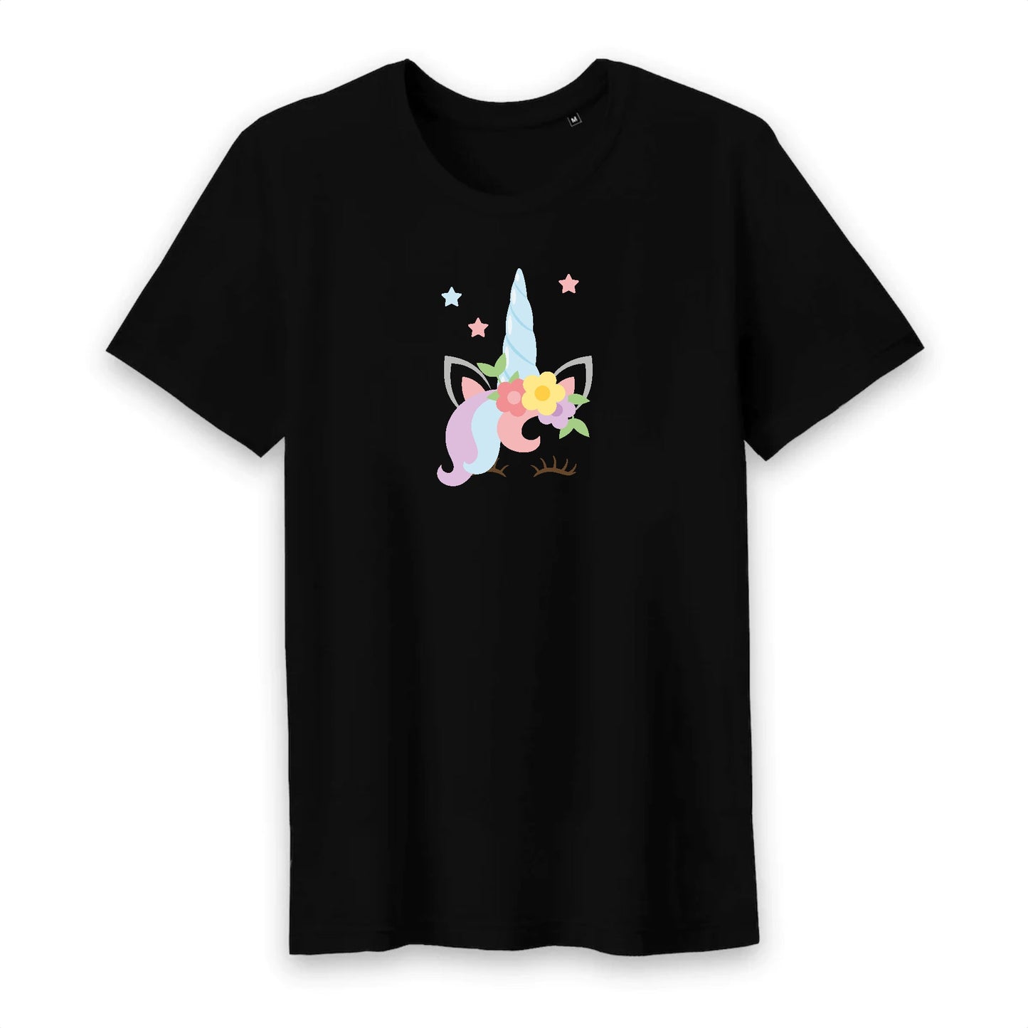 T shirt homme col rond Licorne avec fleurs