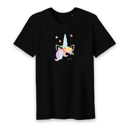 T shirt homme col rond Licorne avec fleurs
