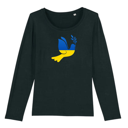 T shirt Manches longues Femme Ukraine Colombe de la Paix