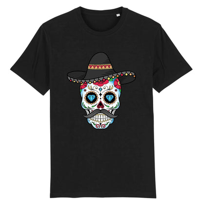 T shirt tete de mort mexicaine cow-boy