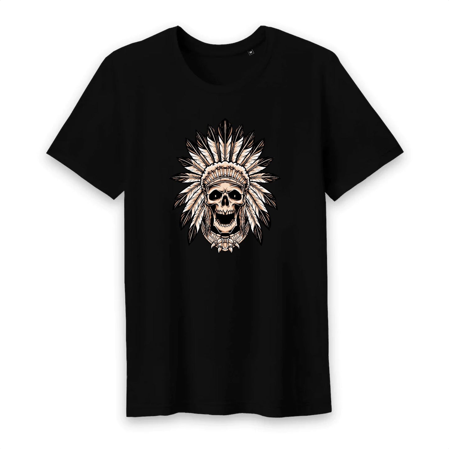 T shirt homme col rond Tête de Mort indienne