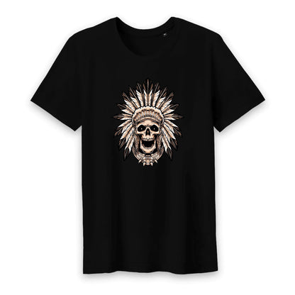 T shirt homme col rond Tête de Mort indienne