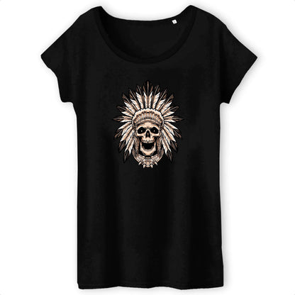 T shirt Femme Tête de Mort indienne