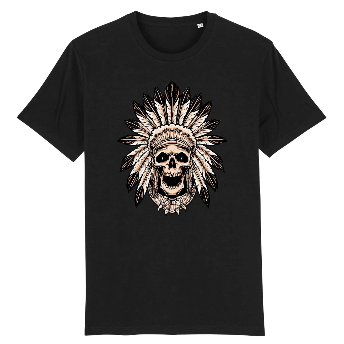 T shirt tête de mort indienne