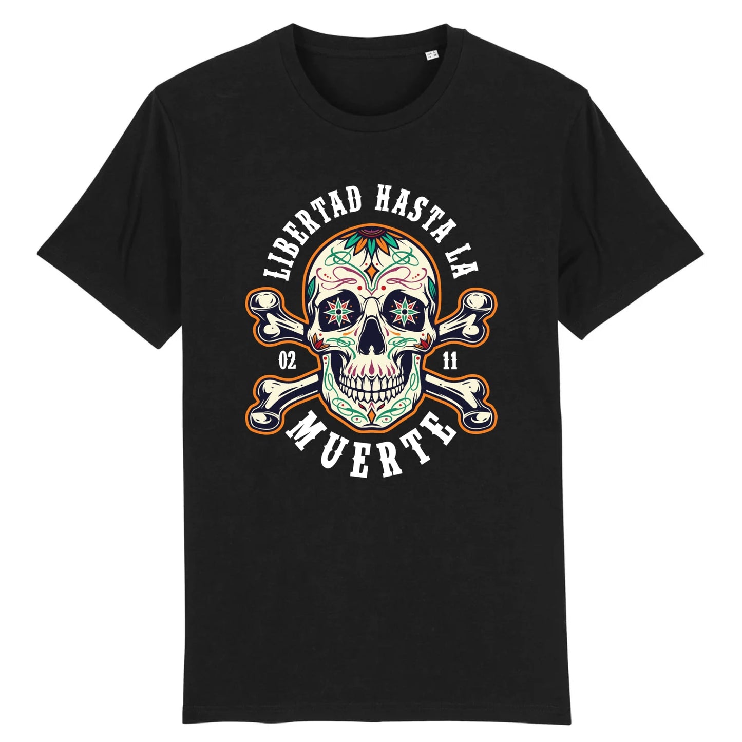 T shirt tete de mort mexicaine Libertad Muerte