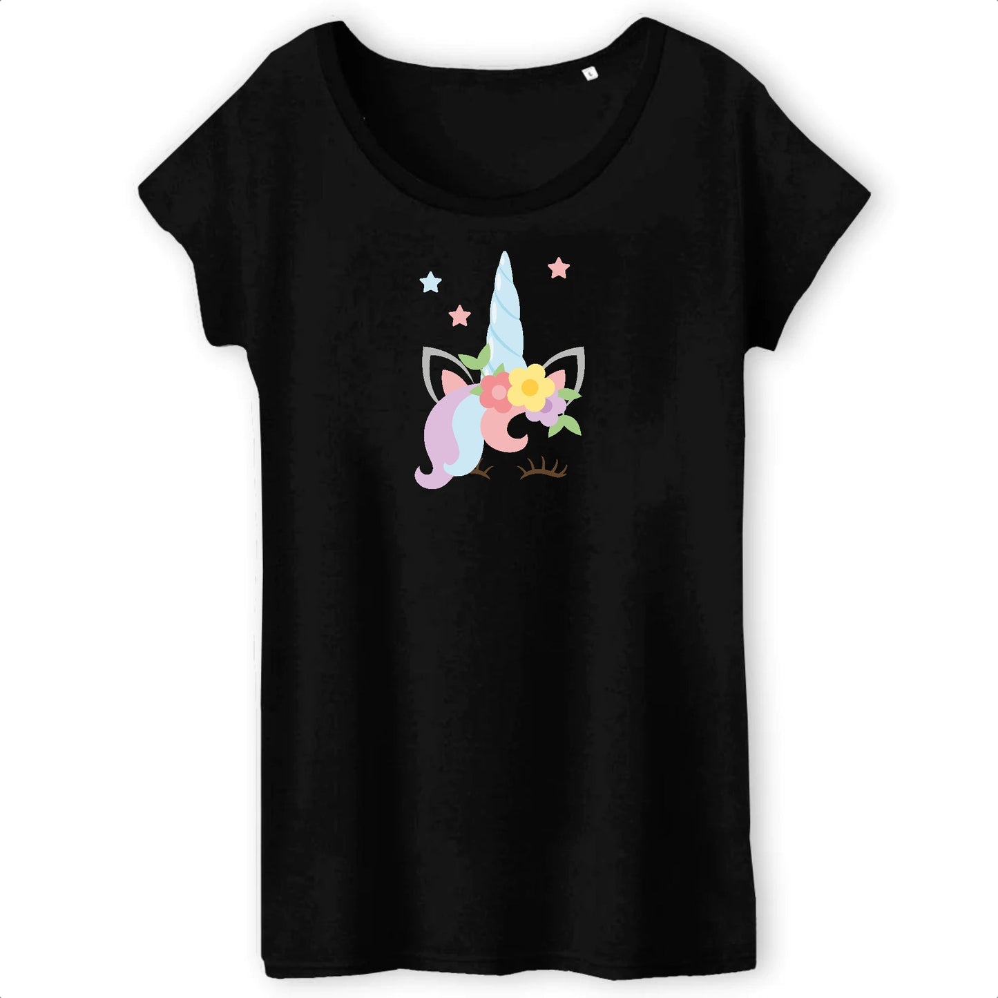T shirt Femme Licorne avec fleurs