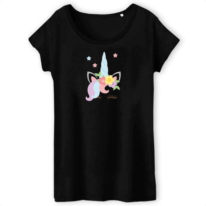 T shirt Femme Licorne avec fleurs