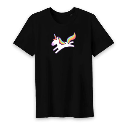 T shirt homme col rond Licorne saute