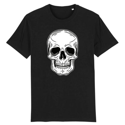 T shirt tête de mort blanche
