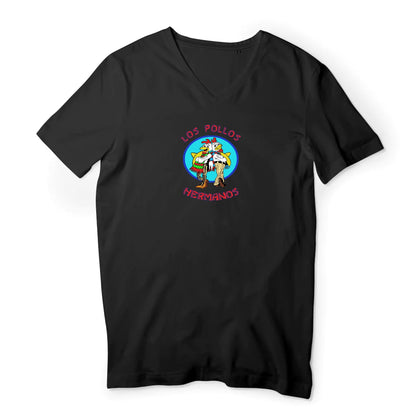 T shirt homme col V Los pollos hermanos frères poulets