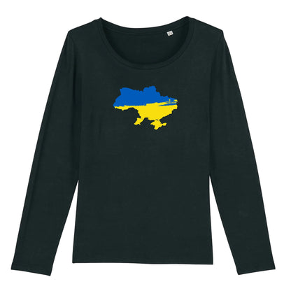 T shirt Manches longues Femme Ukraine carte