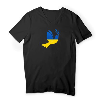 T shirt homme col V Ukraine Colombe de la Paix
