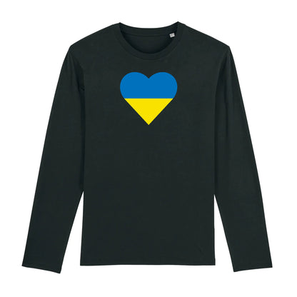 T shirt Manches longues Homme Ukraine Coeur