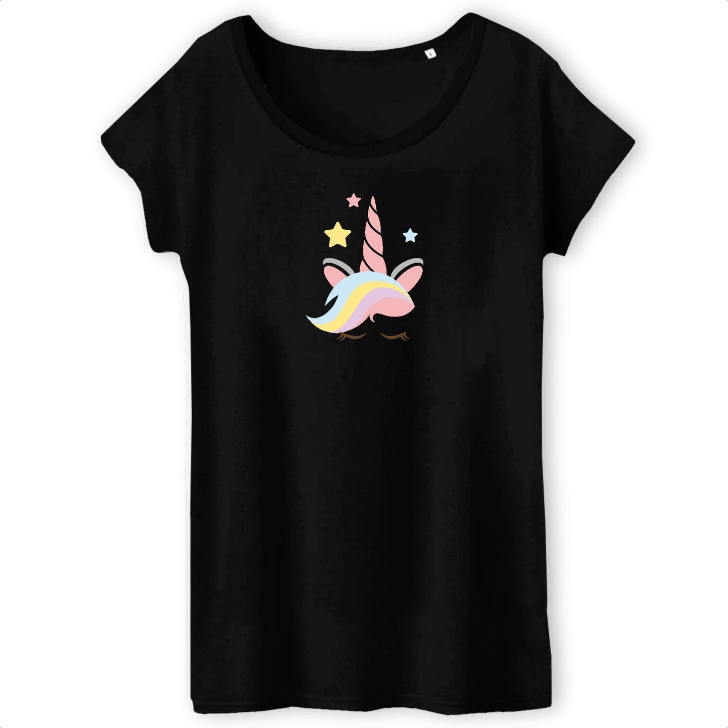 T shirt Femme Licorne avec corne rose